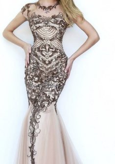 Вечернее платье И53411. Силуэт Русалка (Рыбка), длинное без шлейфа.