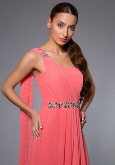 Вечернее платье И53420. В греческом стиле, длинное без шлейфа.