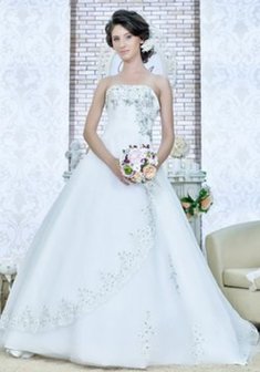 Свадебное платье L53607. А-силуэт, длинное без шлейфа.