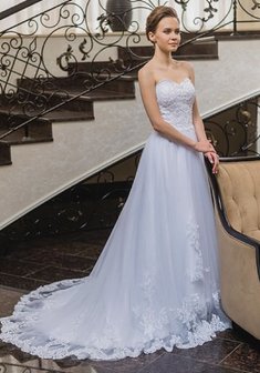 Свадебное платье L53624. А-силуэт, длинное со шлейфом.