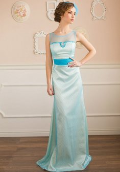 Вечернее платье Д53736. С прямой юбкой, длинное без шлейфа.