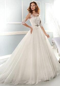 Свадебное платье М53759. С пышной юбкой, длинное со шлейфом.