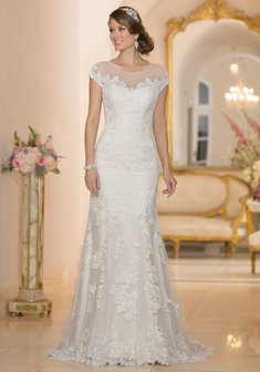 Свадебное платье М53760. С прямой юбкой, длинное без шлейфа.