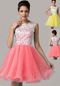 Вечернее платье М53777. С пышной юбкой, короткое без шлейфа.