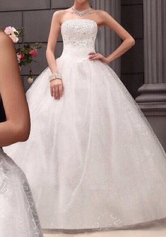 Свадебное платье Р53802. С пышной юбкой, длинное без шлейфа.